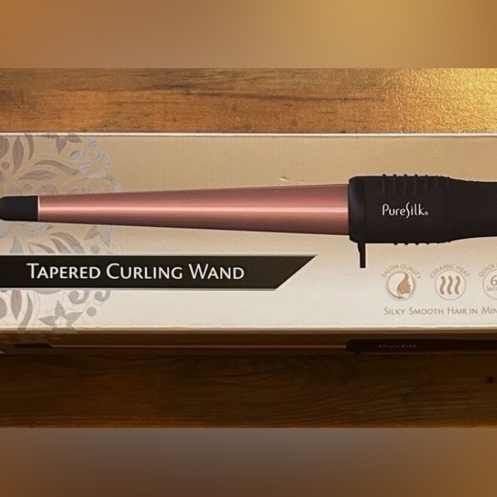 Pure Silk Tapered Curling Wand BRAND NEW